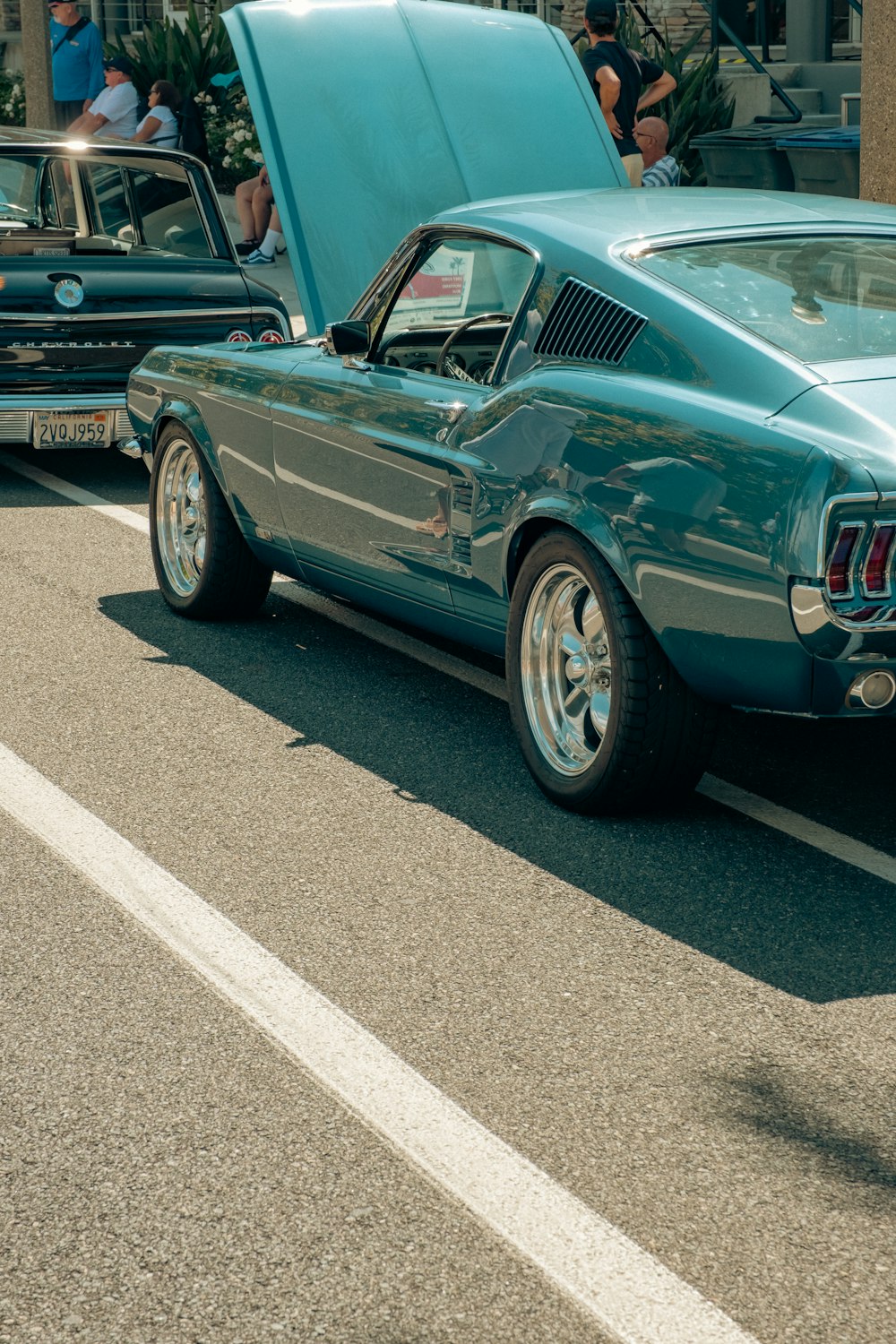 a car with its hood open