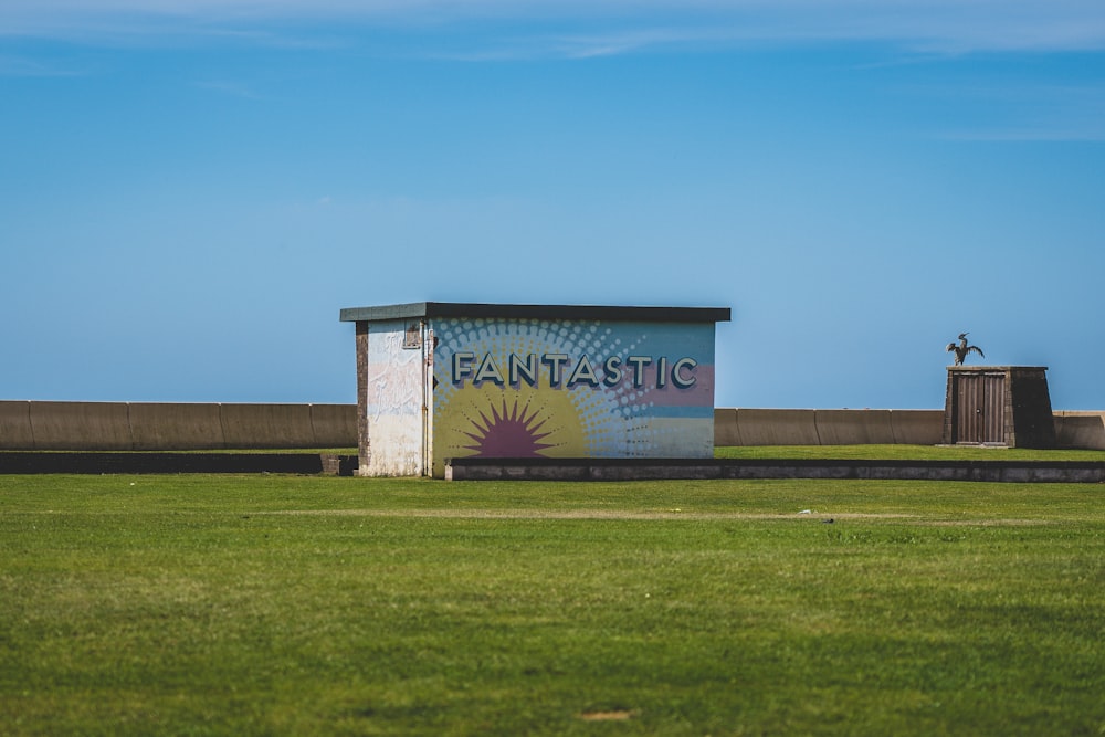 a building with a sign on it