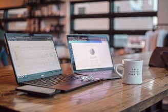 laptops on a table