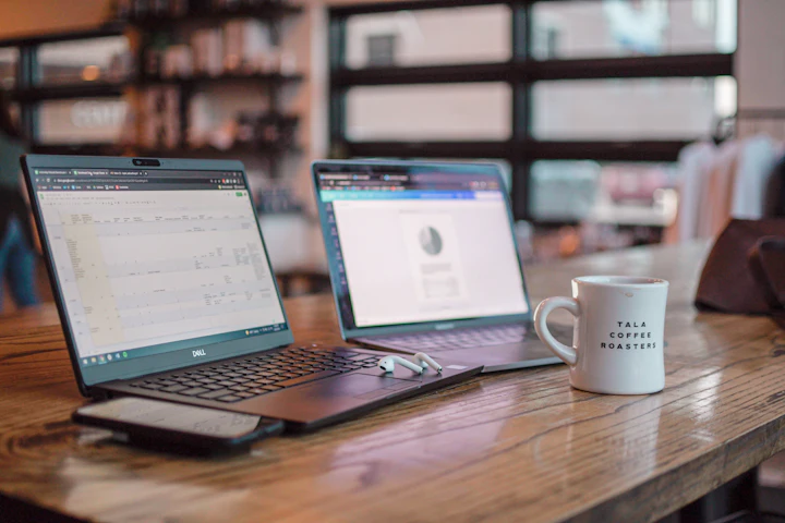 A modern laptop on a desk