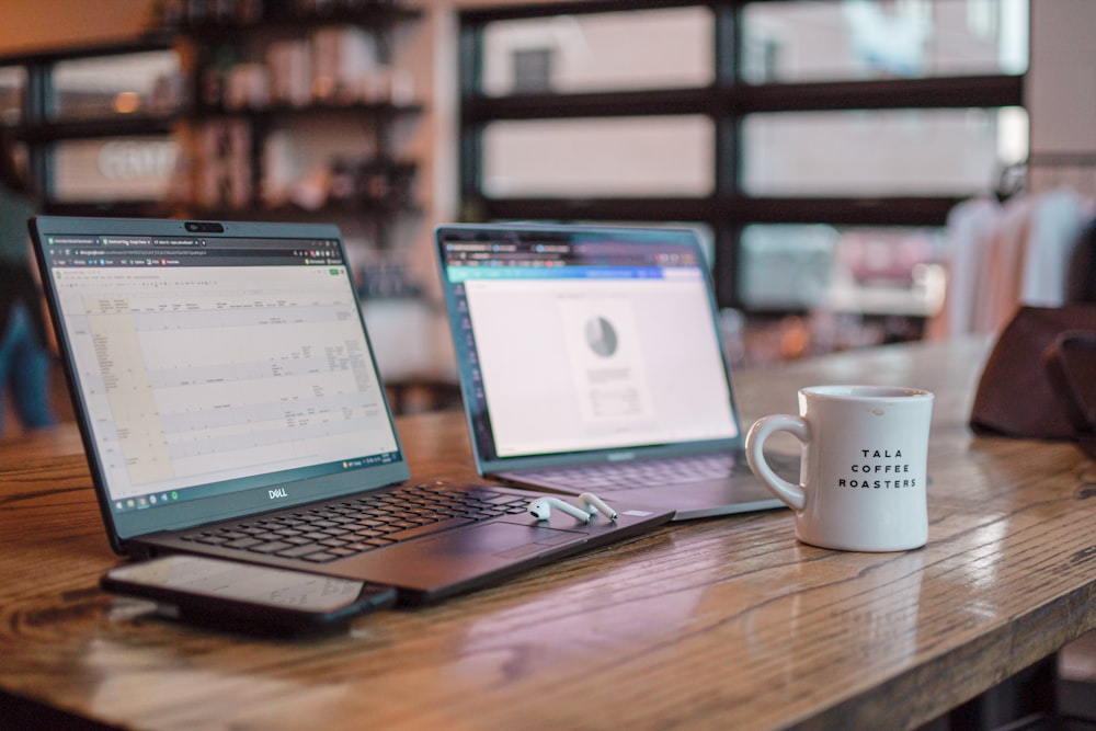 laptops on a table