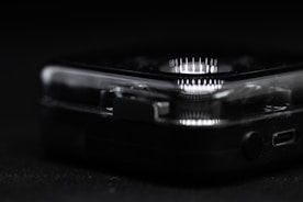 Close-up of advanced electronic devices on display