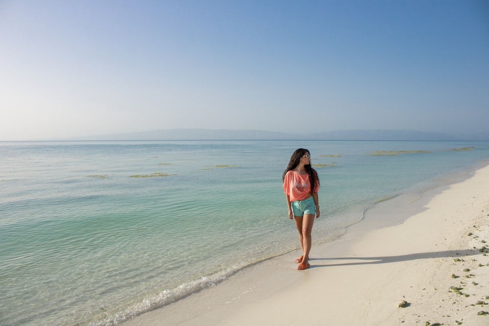 a person standing on a beach