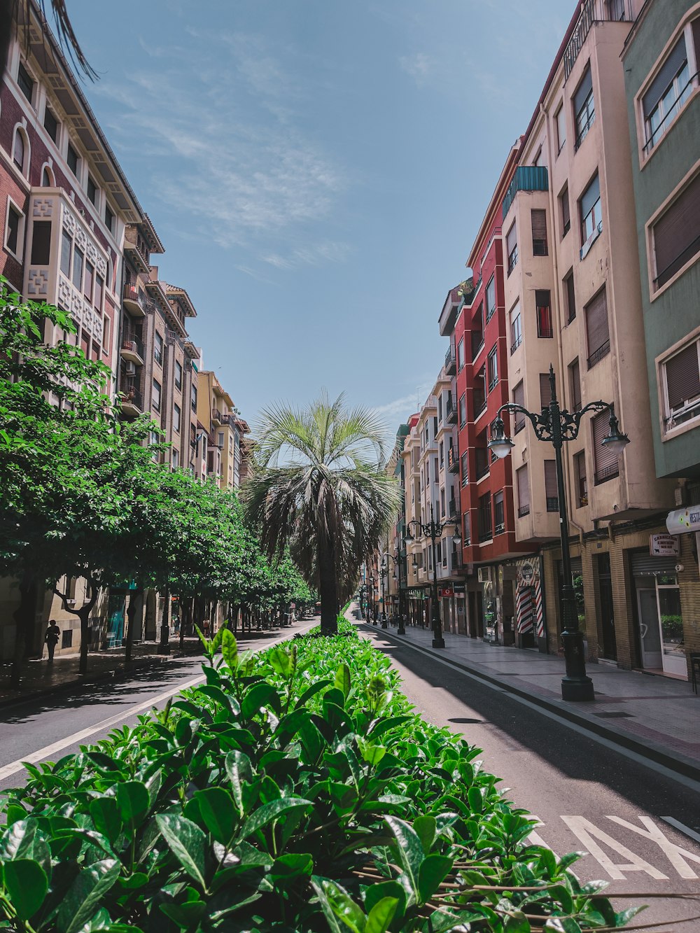 a street with buildings on either side