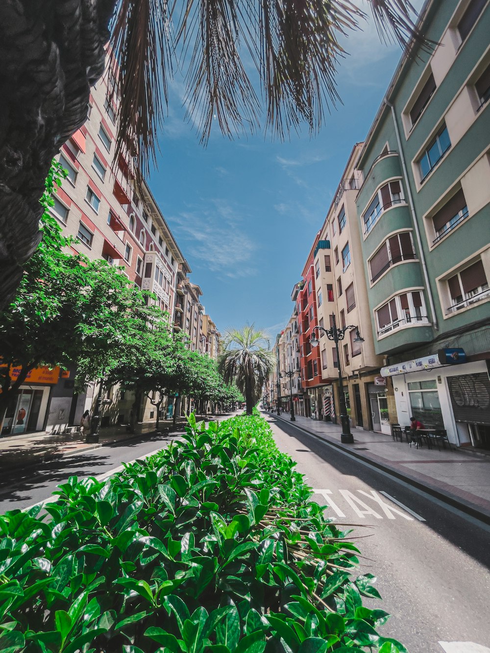 a street with buildings on either side