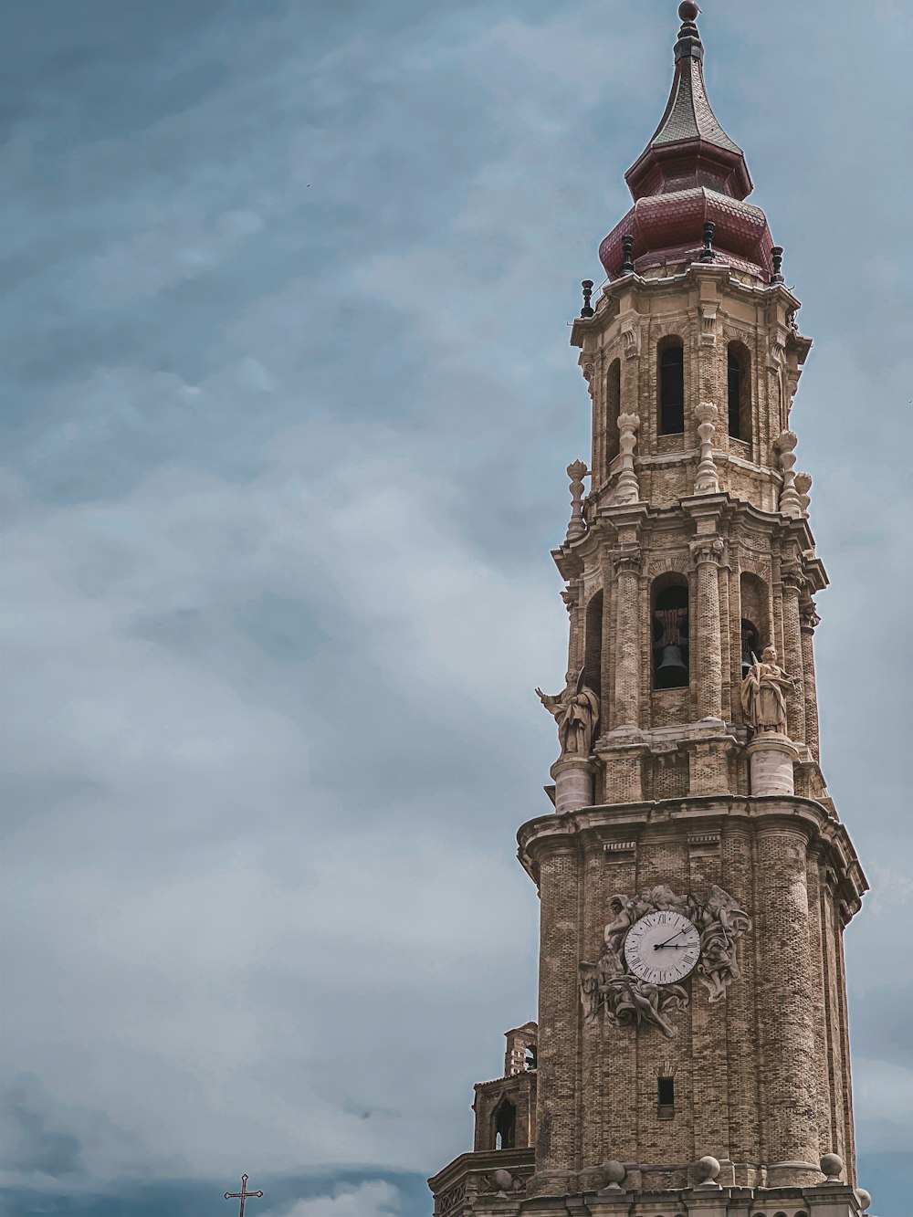 a clock on a tower