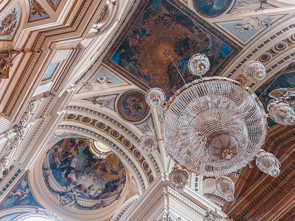 a ceiling with a design