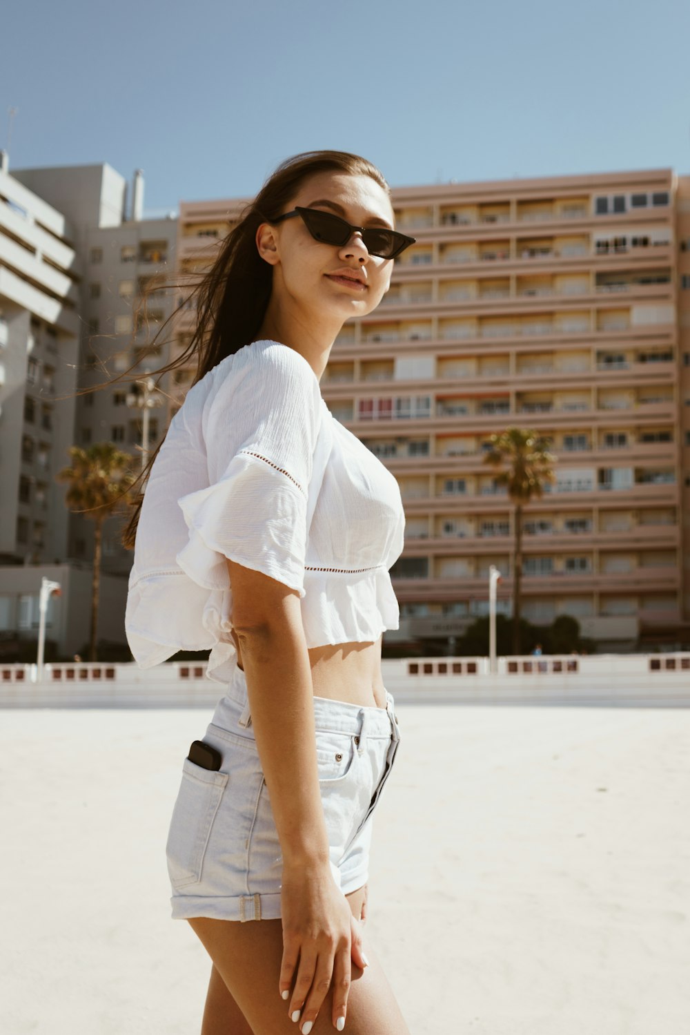 a woman wearing sunglasses