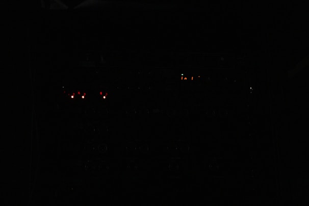 Satellite signal processing equipment with blinking indicator lights.