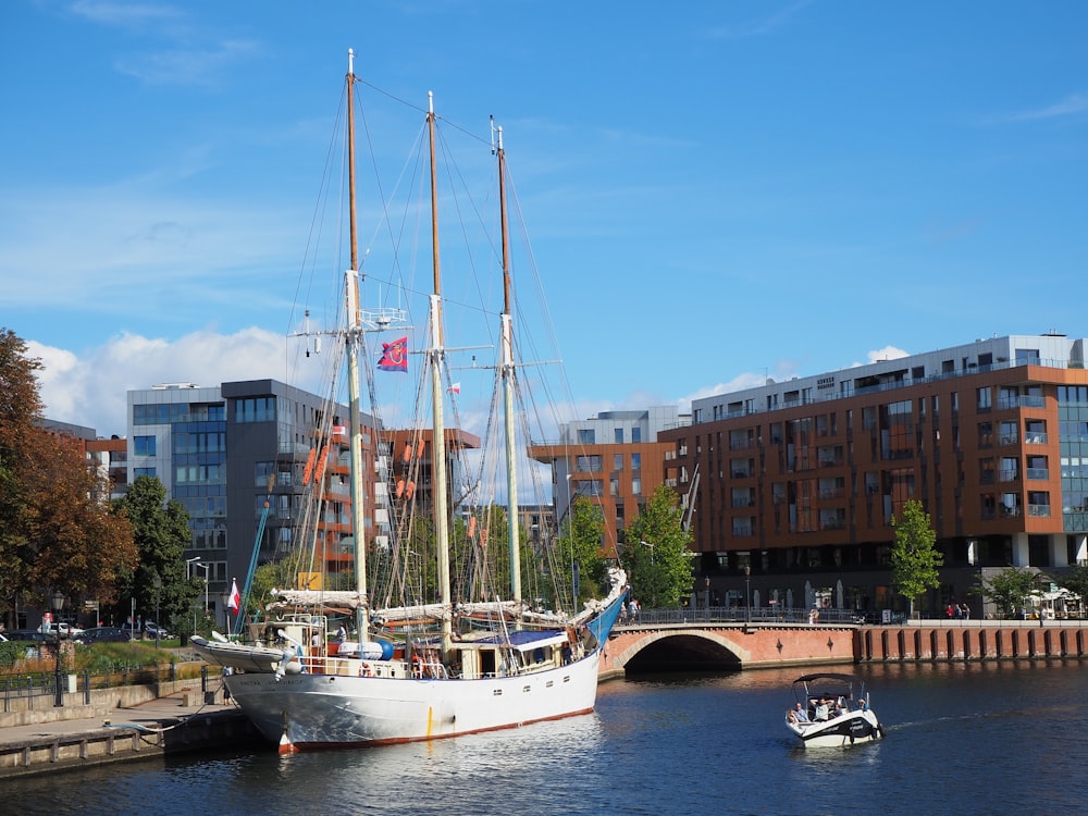 a couple of boats in a harbor