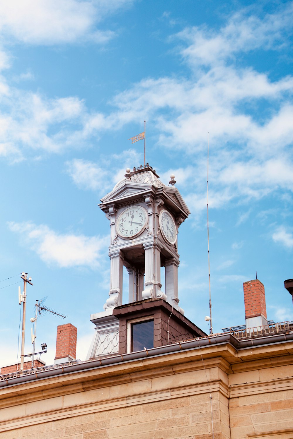 a clock tower on top of a building