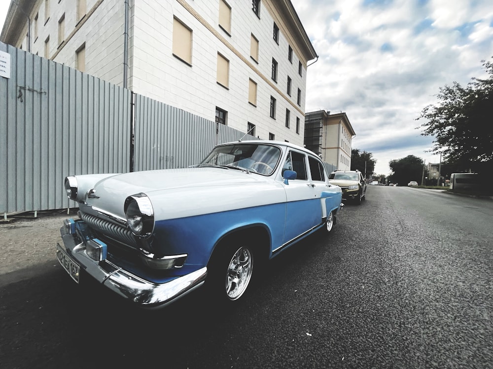 a car parked on the side of a road