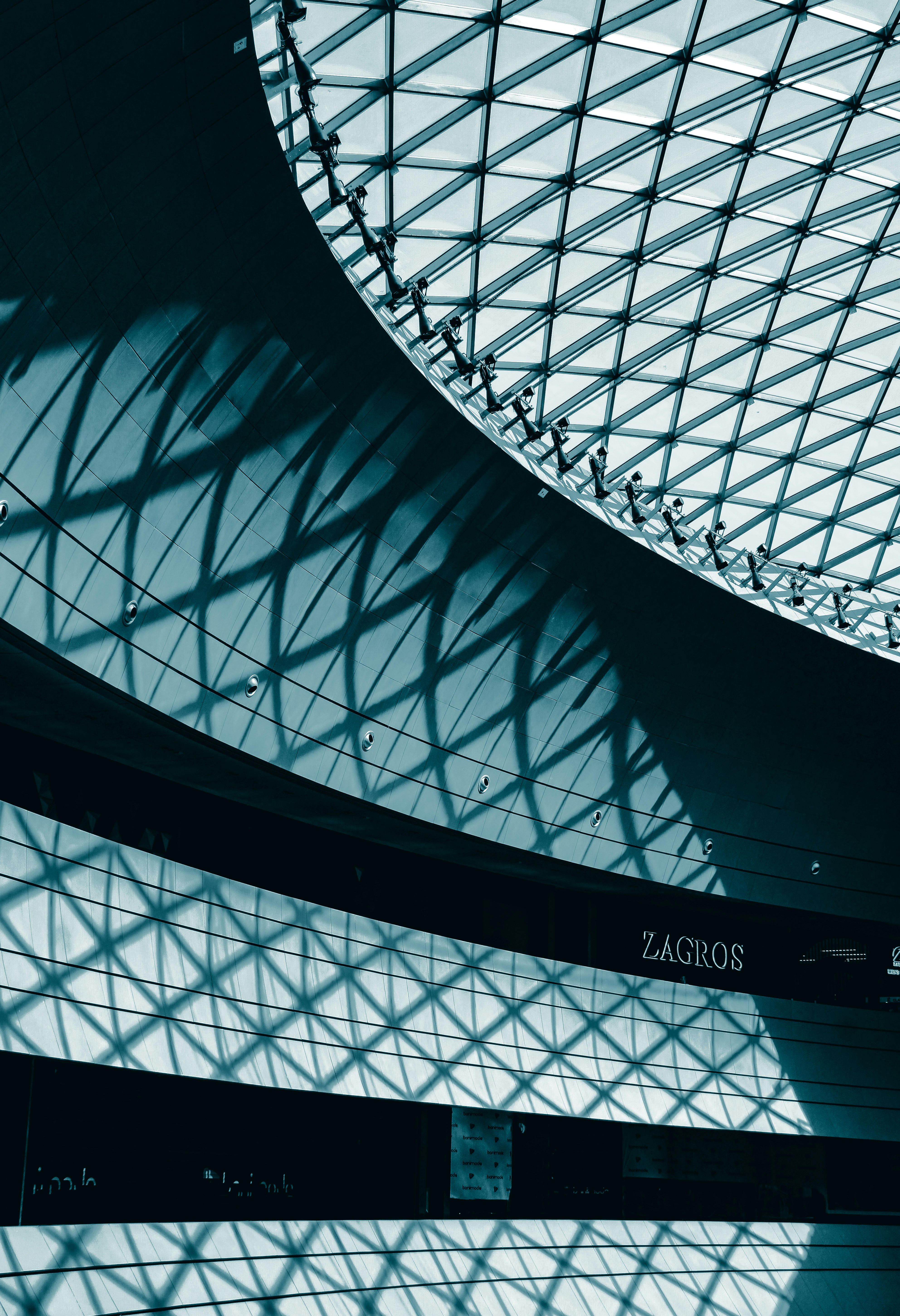 A large glass ceiling
