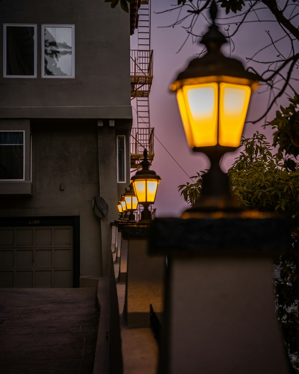 a lamp on a wall