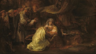 A joyful baptism scene illuminated with rich tones and emotions.