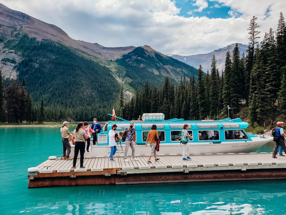 a group of people on a boat