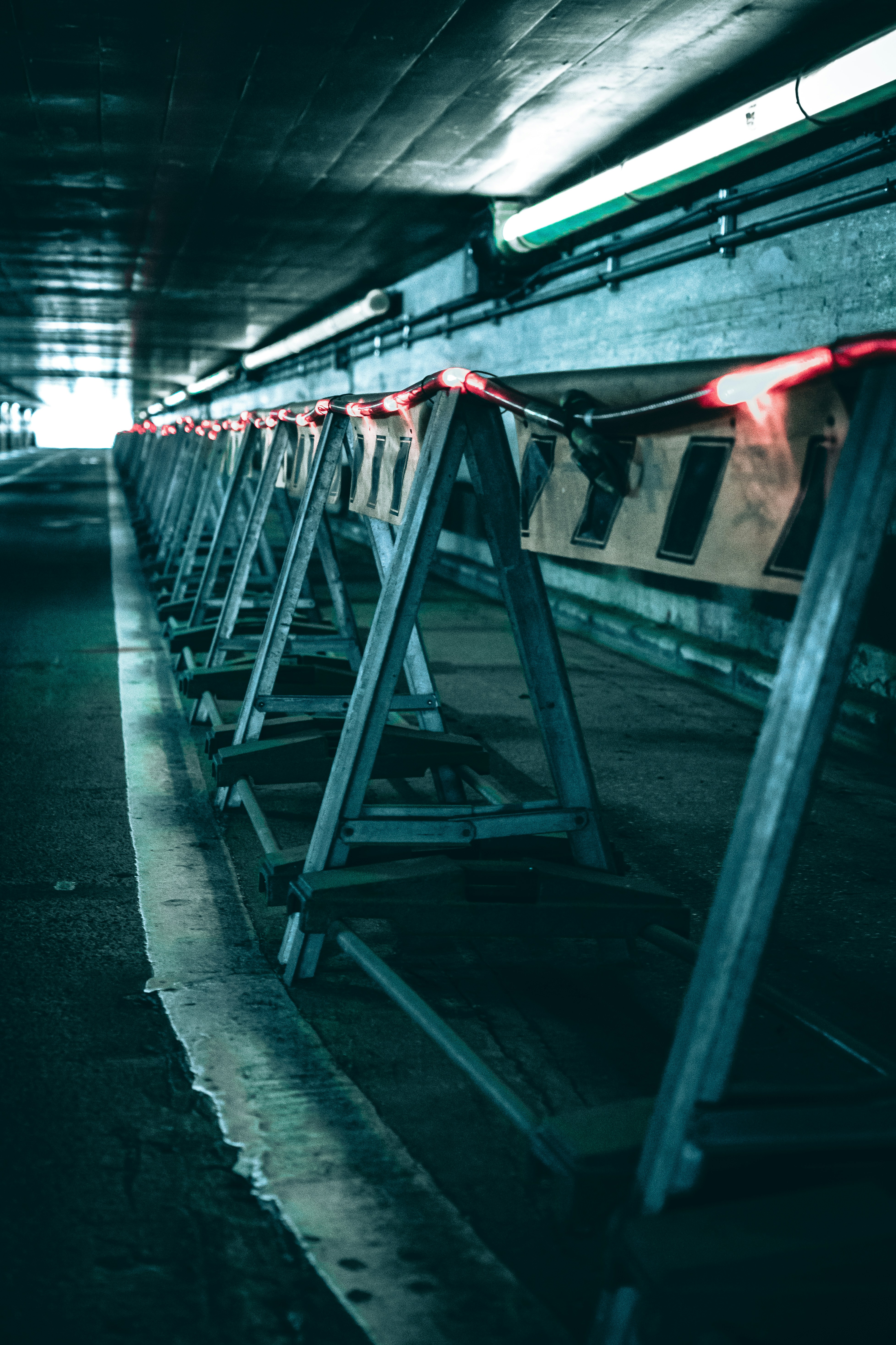 a staircase in a building