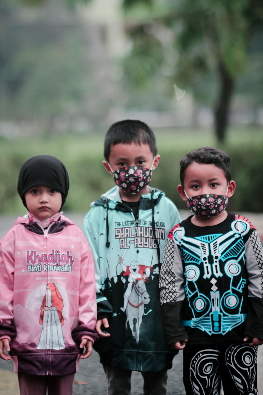 a group of boys with paint on their faces