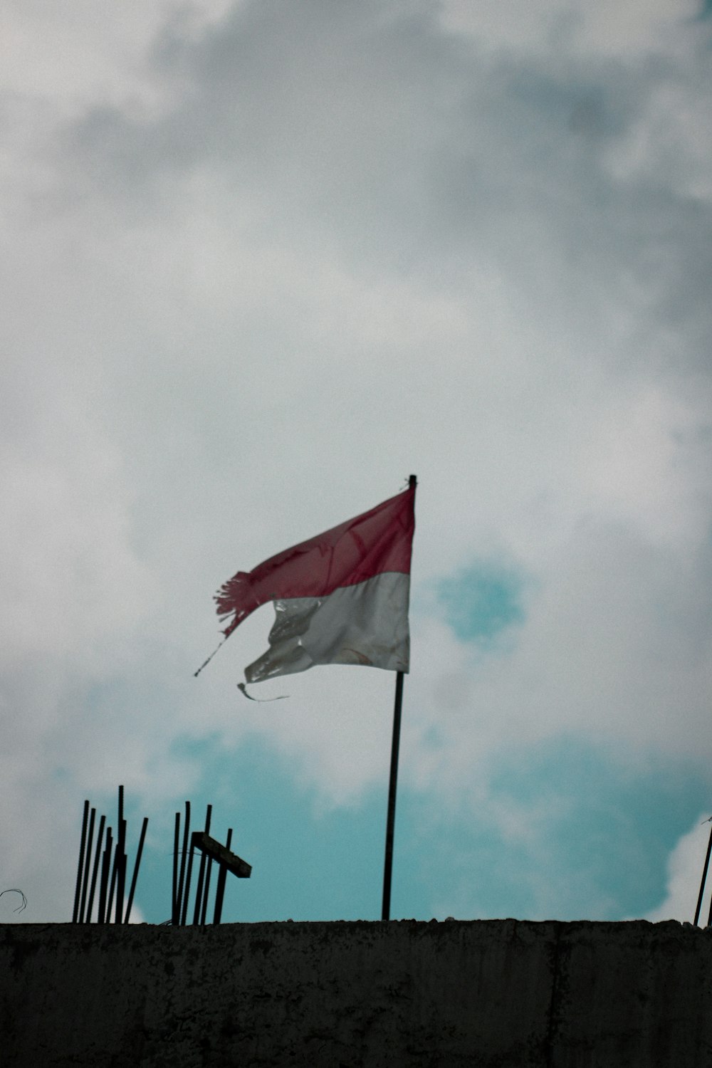 a flag on a pole