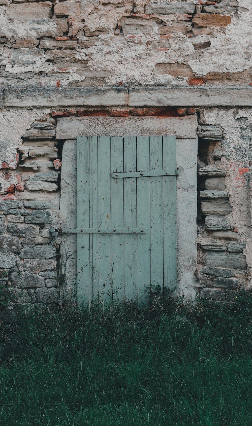 a door in a stone building