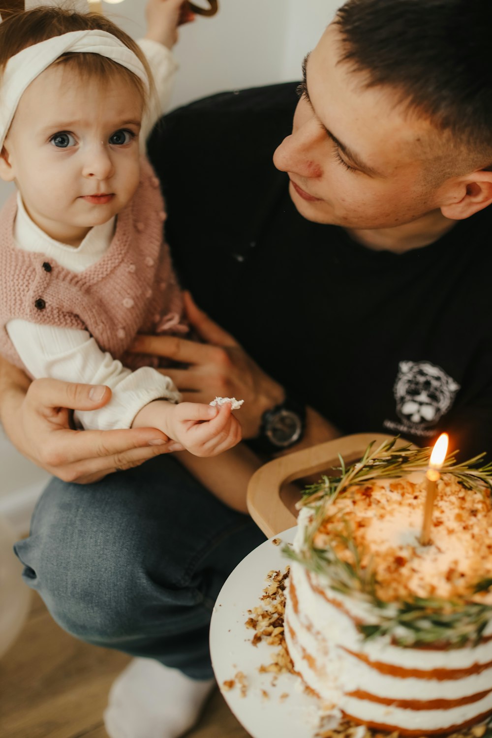 a person holding a baby