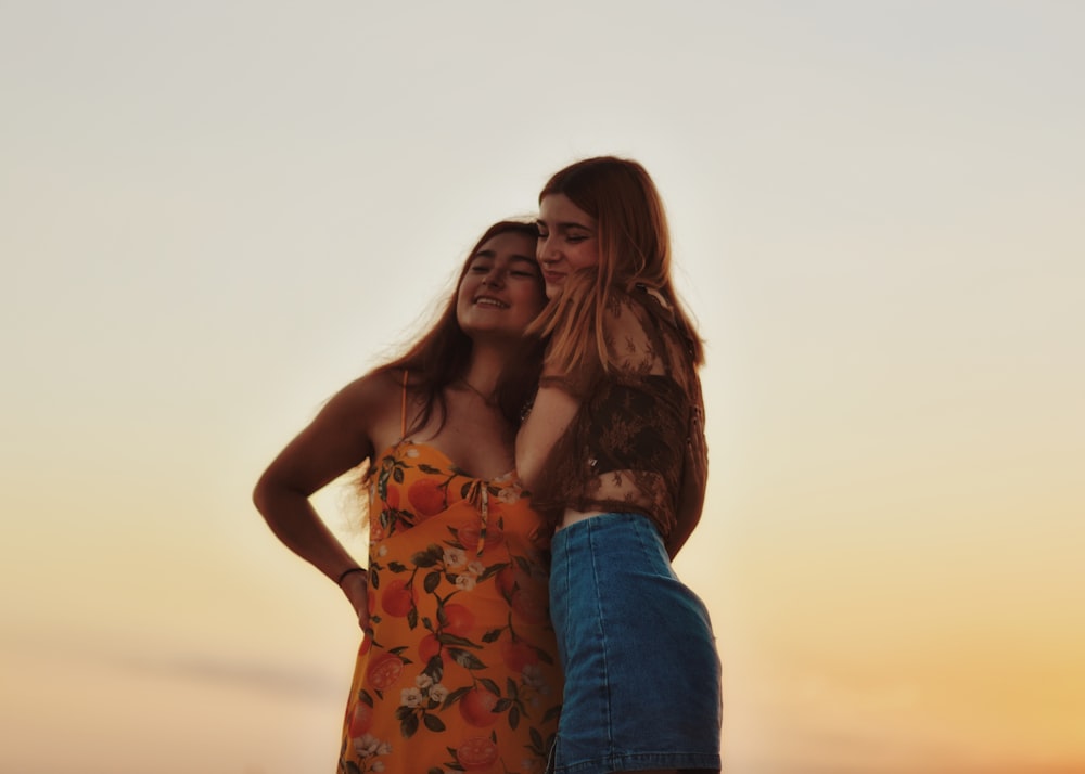 two women standing together