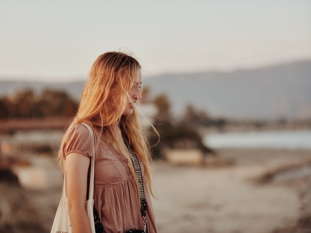 a woman with long hair