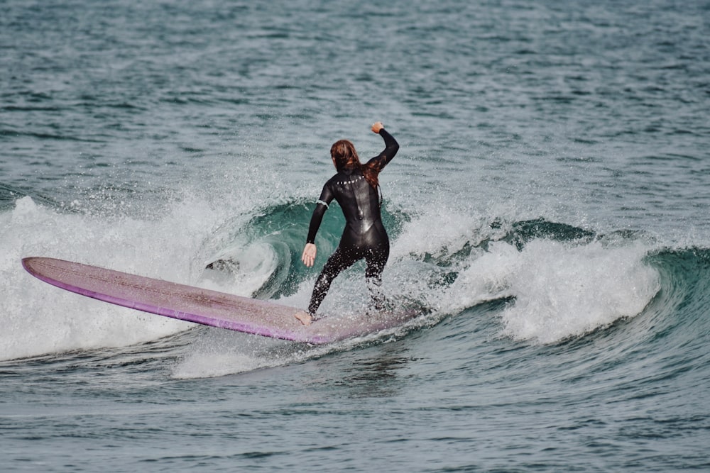 a person surfing on the waves