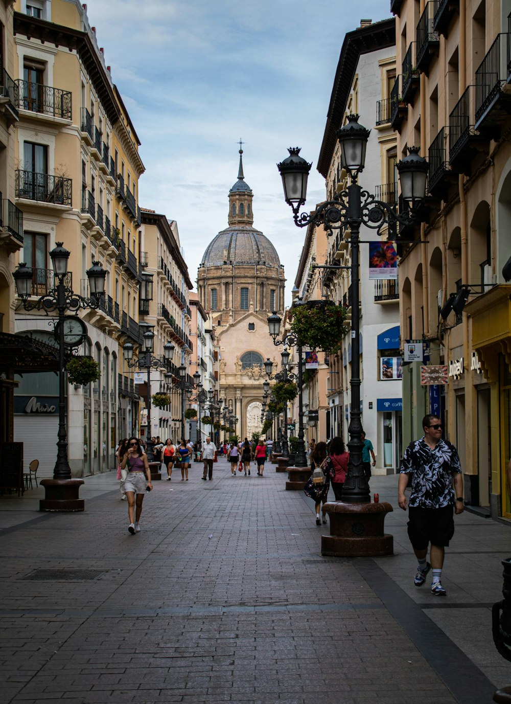 people walking on a street