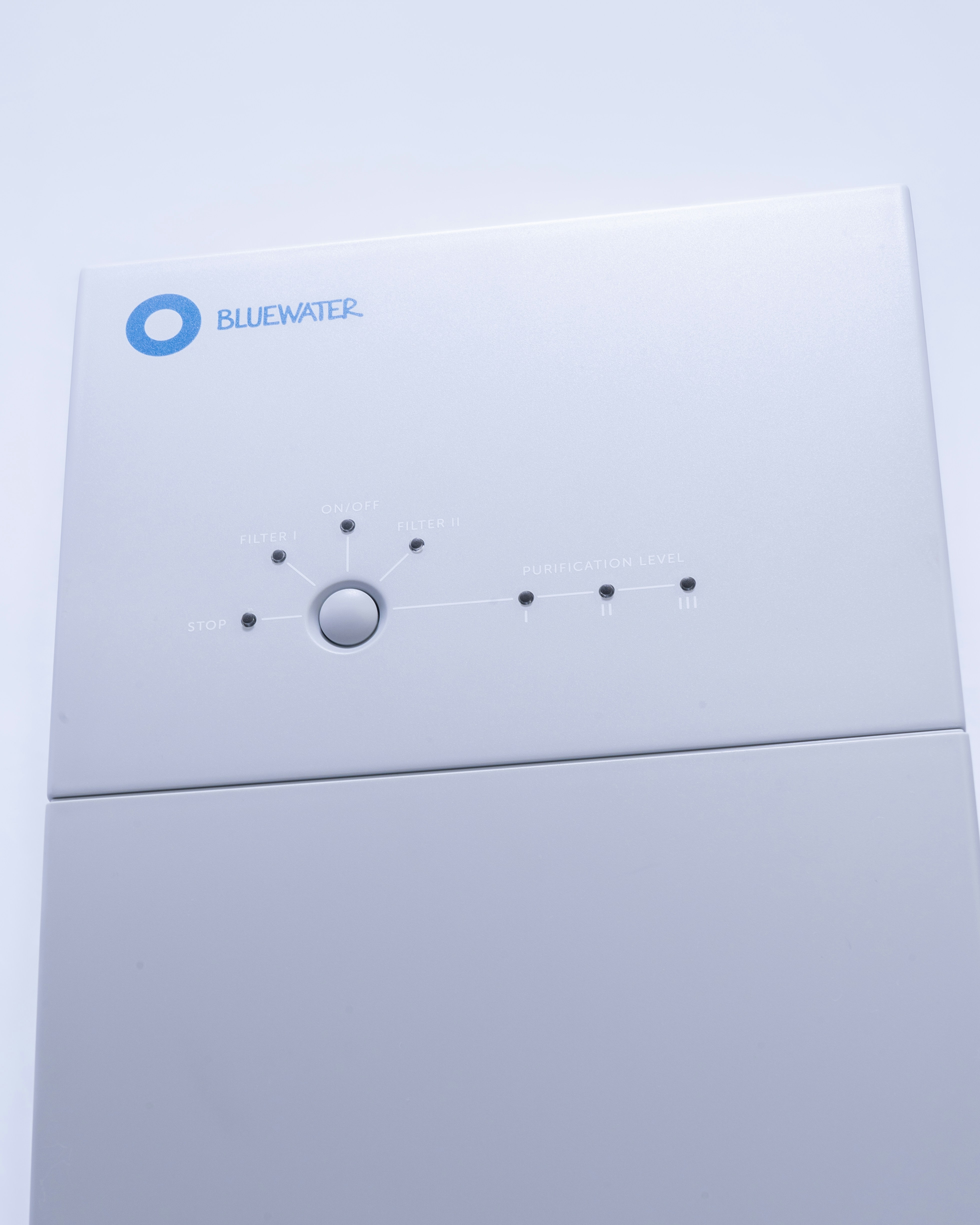 a white piece of paper with a blue circle and a white line