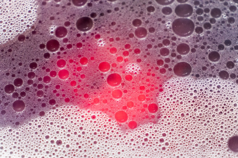 a group of red bubbles