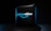 A dark background contrasts with a three-dimensional, illuminated logo in the center. The logo is composed of the words 'prime video' in bold, blue lettering with a distinctive smile-shaped arrow underneath, casting subtle shadows.