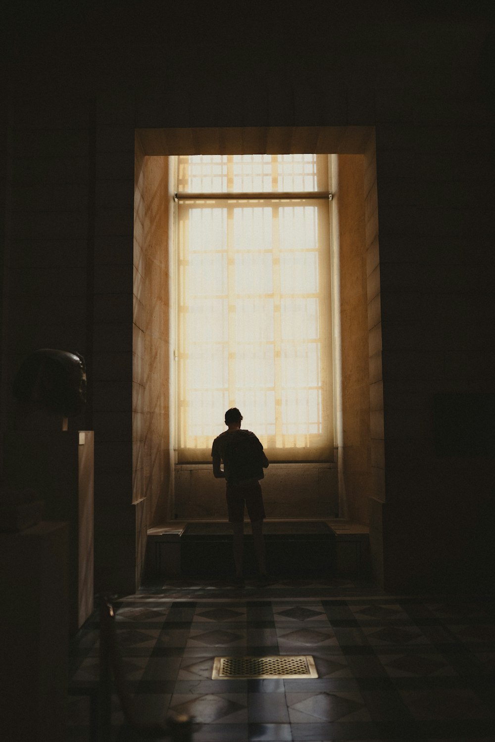 a person standing in a doorway