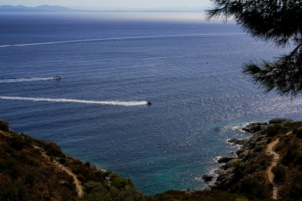 a body of water with a boat in it