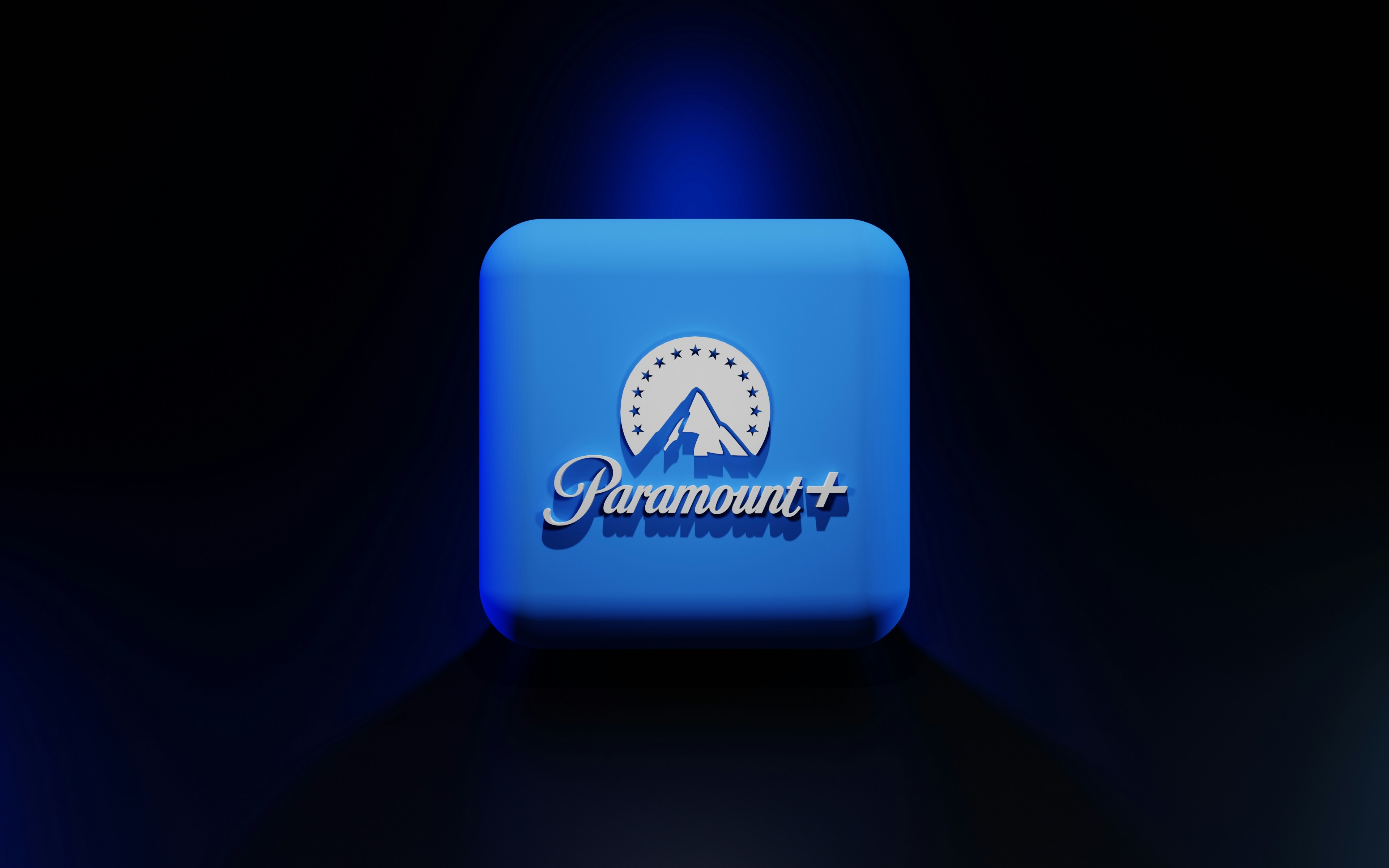 a blue container with a logo