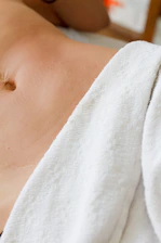 a close up of a person's chest