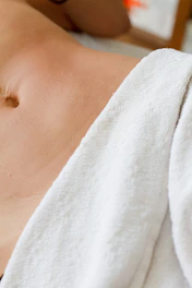 a close up of a person's chest