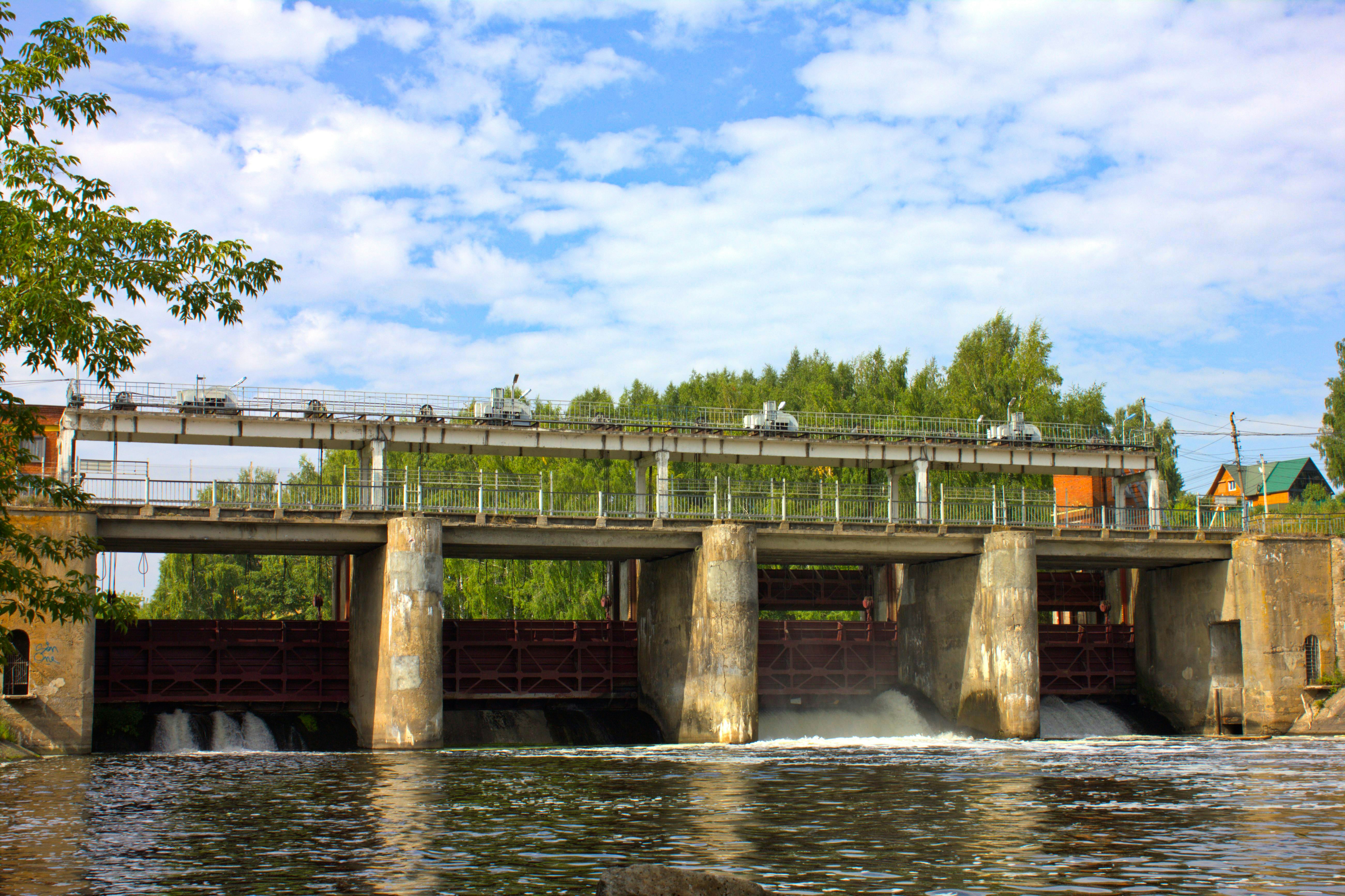 a bridge over a river
