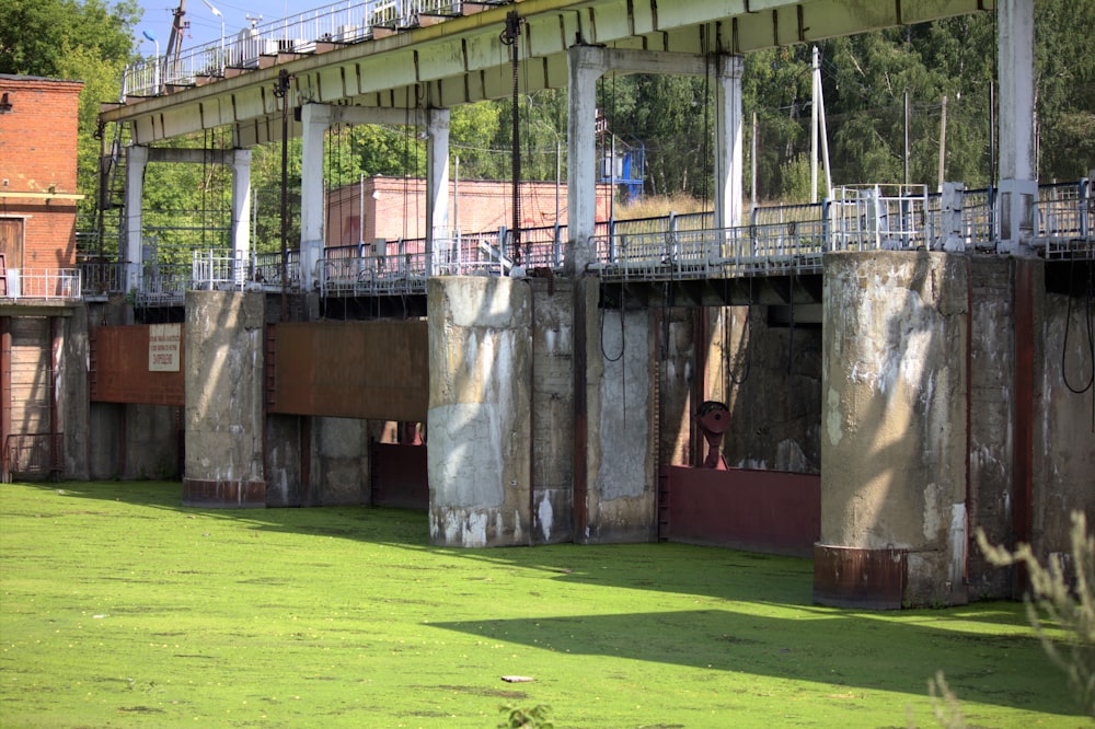 a concrete structure with a bridge