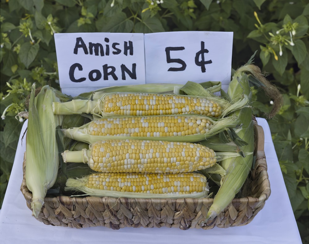 a basket of corn