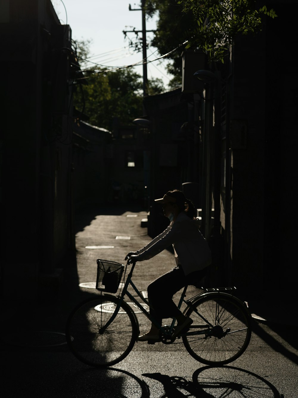 a person riding a bicycle