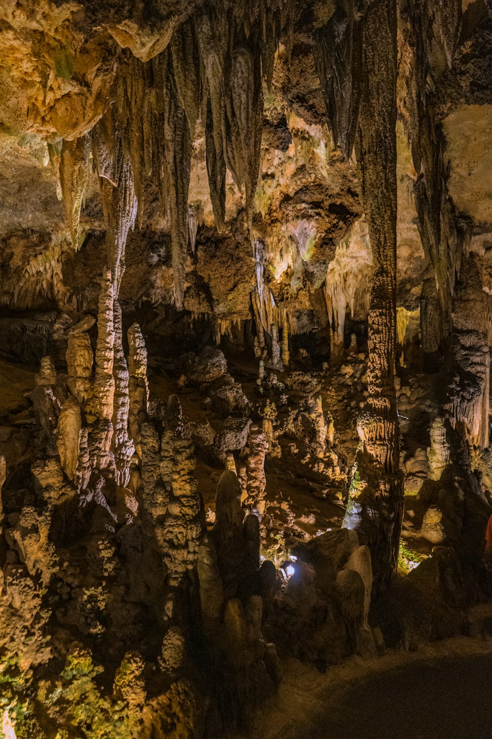 a cave with many rocks with Caves of Nerja in the background