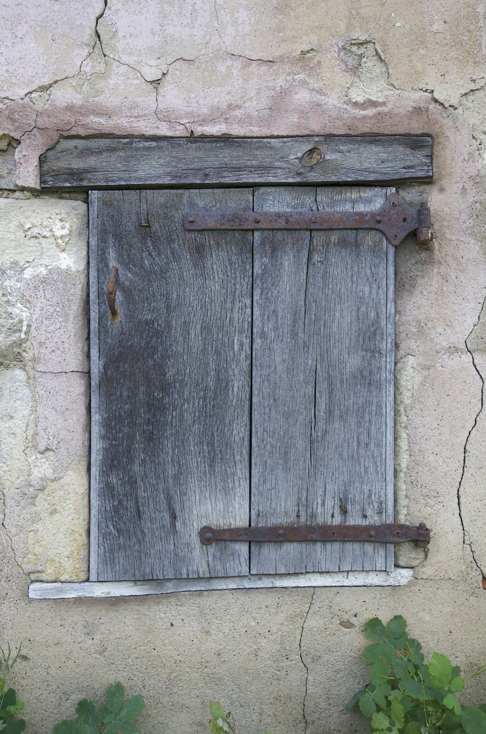 a wooden door on a building