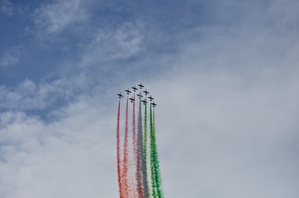 a group of jets flying in the sky