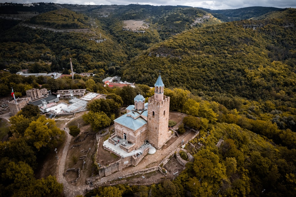 a castle on a hill