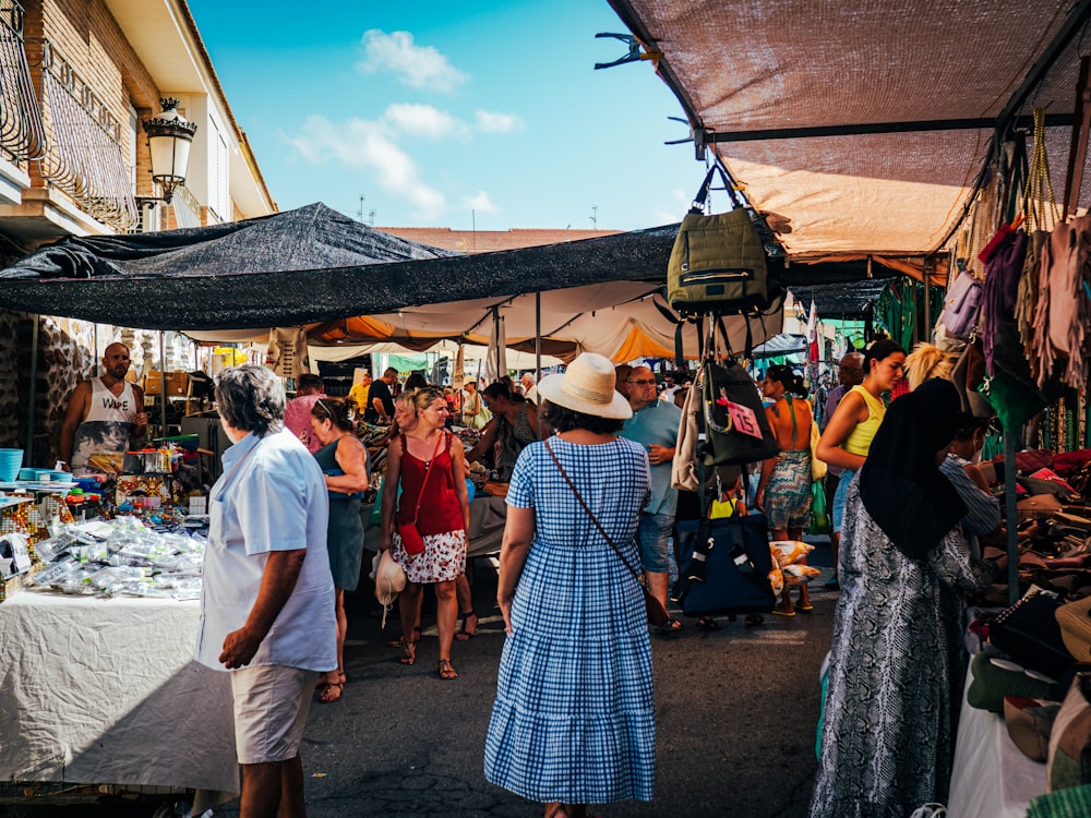 people walking in a street