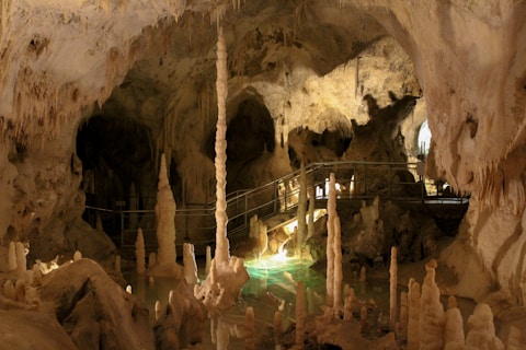 a bridge in a cave