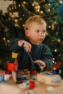 a child eating cake