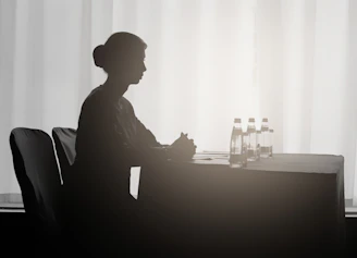 a person sitting at a table