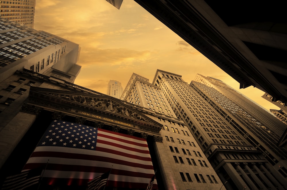 a flag on a building